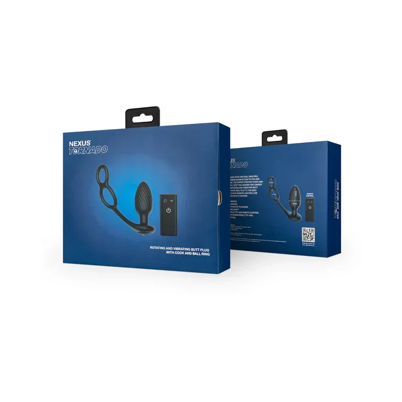 Nexus Tornado Cock and Ball Ring Rotating and Vibrating Butt Plug with Remote Control - Buy At Luxury Toy X - Free 3-Day Shipping