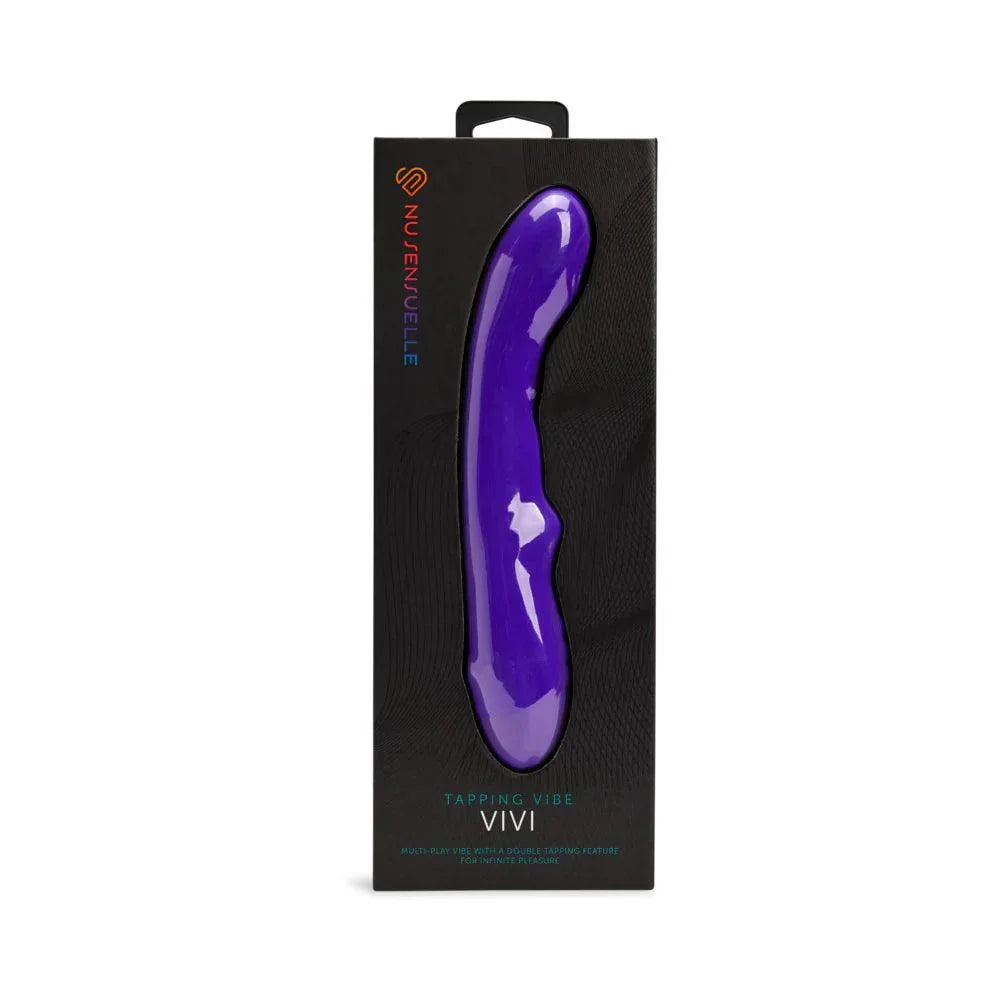 Nu Sensuelle Vivi Rechargeable Silicone Double Tapping Vibrator with Clitoral Stimulation - Buy At Luxury Toy X - Free 3-Day Shipping