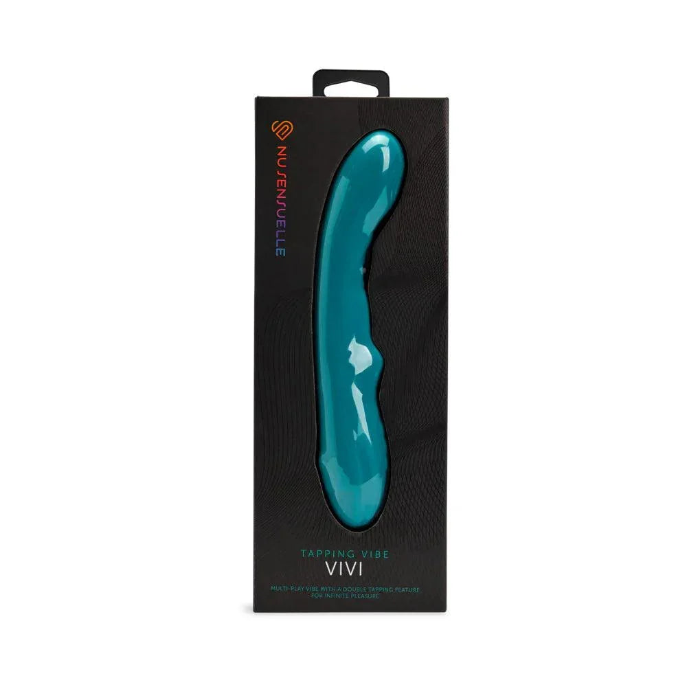 Nu Sensuelle Vivi Rechargeable Silicone Double Tapping Vibrator with Clitoral Stimulation - Buy At Luxury Toy X - Free 3-Day Shipping
