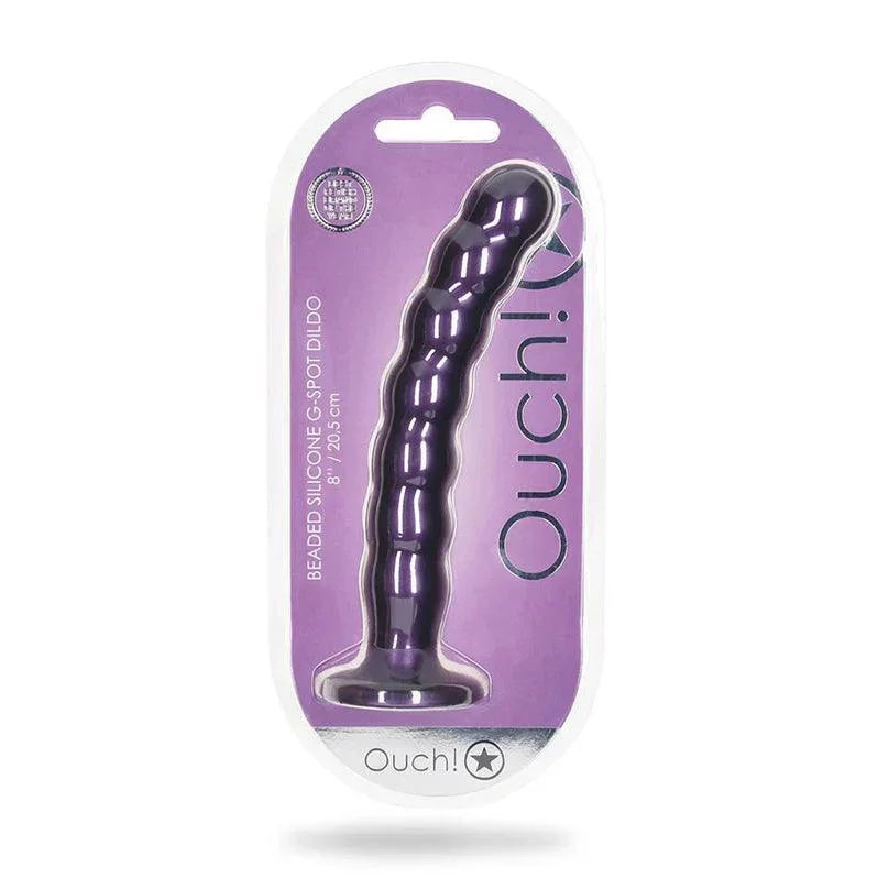 Ouch! Beaded G-Spot Silicone Dildo 8in - Buy At Luxury Toy X - Free 3-Day Shipping