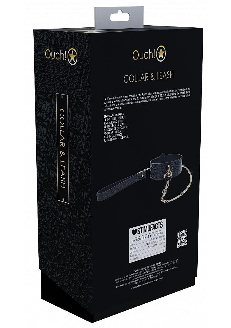 Ouch! International Rome Collection Collar with Leash - Buy At Luxury Toy X - Free 3-Day Shipping