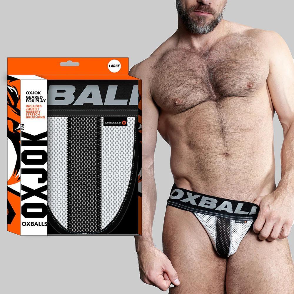 Oxballs Oxjok Airmesh Swagger Slider-Strap Jock Ice White - Buy At Luxury Toy X - Free 3-Day Shipping