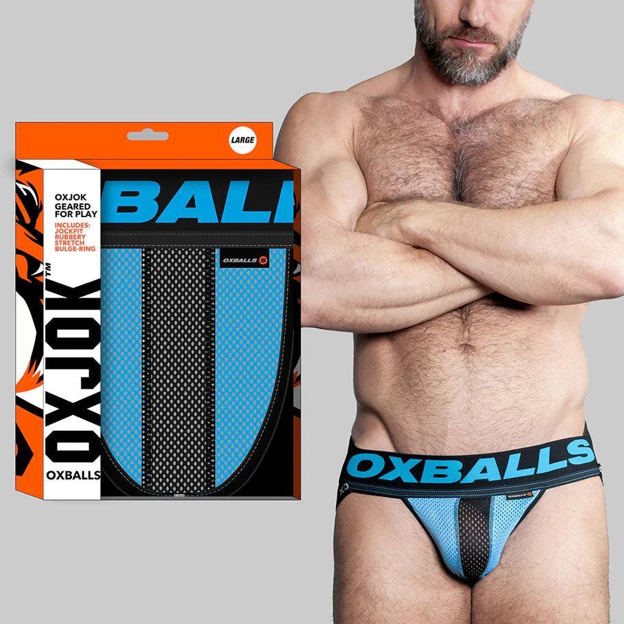 Oxballs Oxjok Airmesh Swagger Slider-Strap Jock Sky Blue - Buy At Luxury Toy X - Free 3-Day Shipping