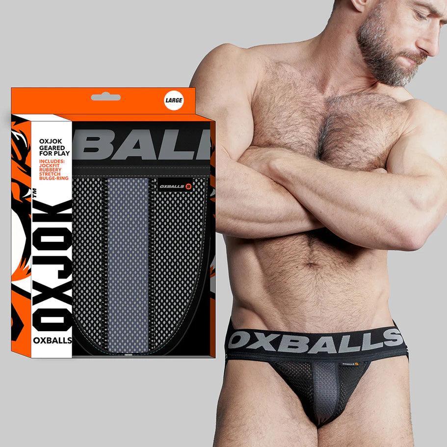 Oxballs Oxjok Airmesh Swagger Slider-Strap Jock Tar Black - Buy At Luxury Toy X - Free 3-Day Shipping