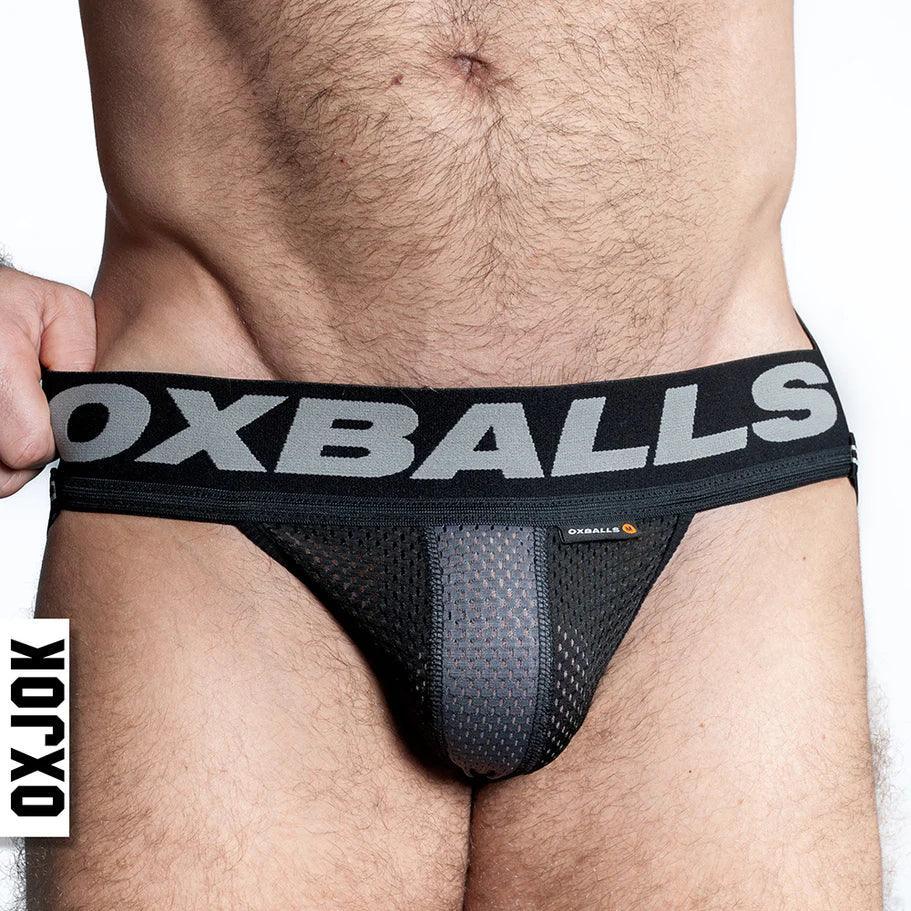 Oxballs Oxjok Airmesh Swagger Slider-Strap Jock Tar Black - Buy At Luxury Toy X - Free 3-Day Shipping