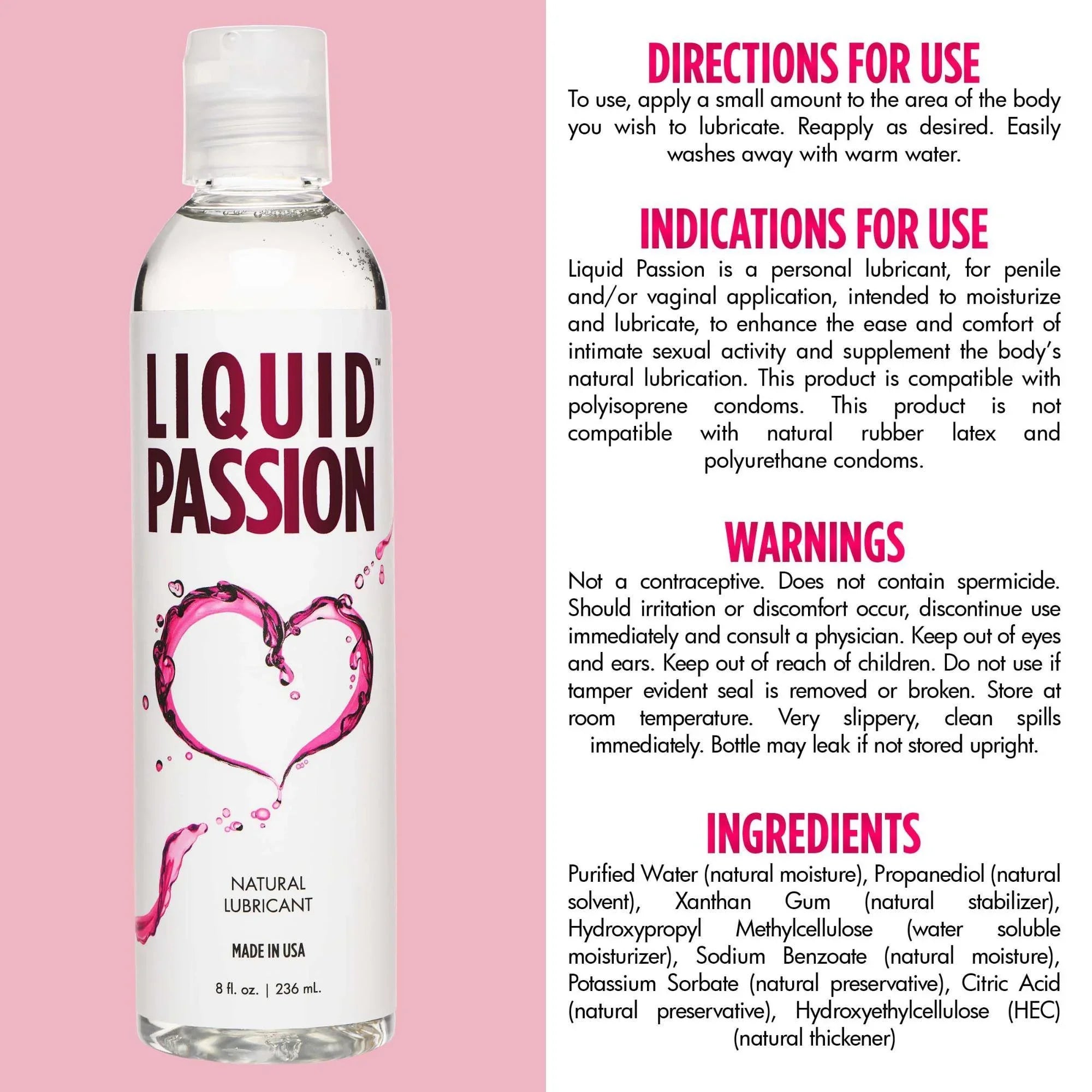 Passion Lubricants Liquid Passion Natural Lubricant - Buy At Luxury Toy X - Free 3-Day Shipping
