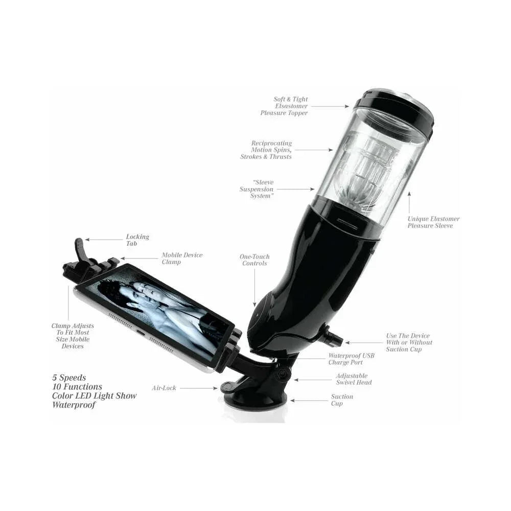 PDX Mega-Bator Ass Rechargeable Rotating Thrusting Stroker With Hands-Free Suction Cup - Buy At Luxury Toy X - Free 3-Day Shipping