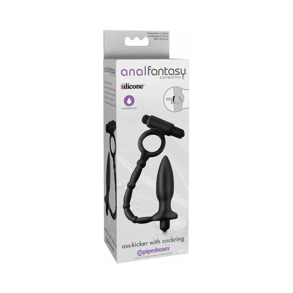 Pipedream Anal Fantasy Collection Vibrating Silicone Ass-Kicker With Cockring - Buy At Luxury Toy X - Free 3-Day Shipping