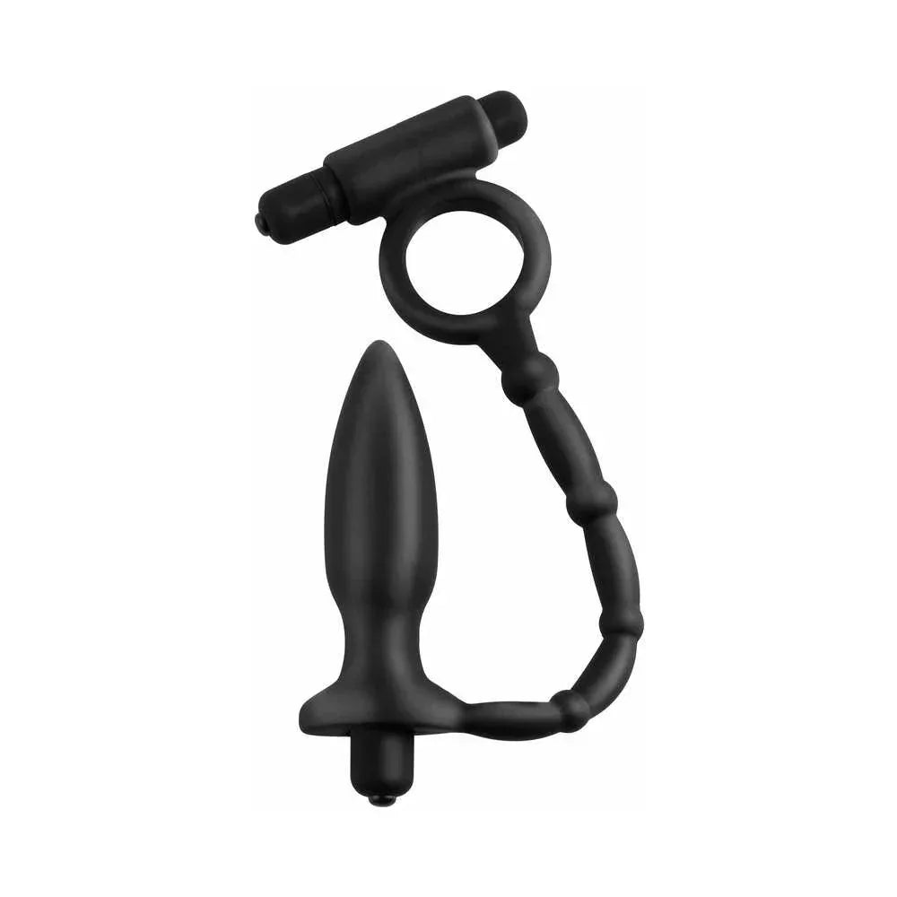 Pipedream Anal Fantasy Collection Vibrating Silicone Ass-Kicker With Cockring - Buy At Luxury Toy X - Free 3-Day Shipping