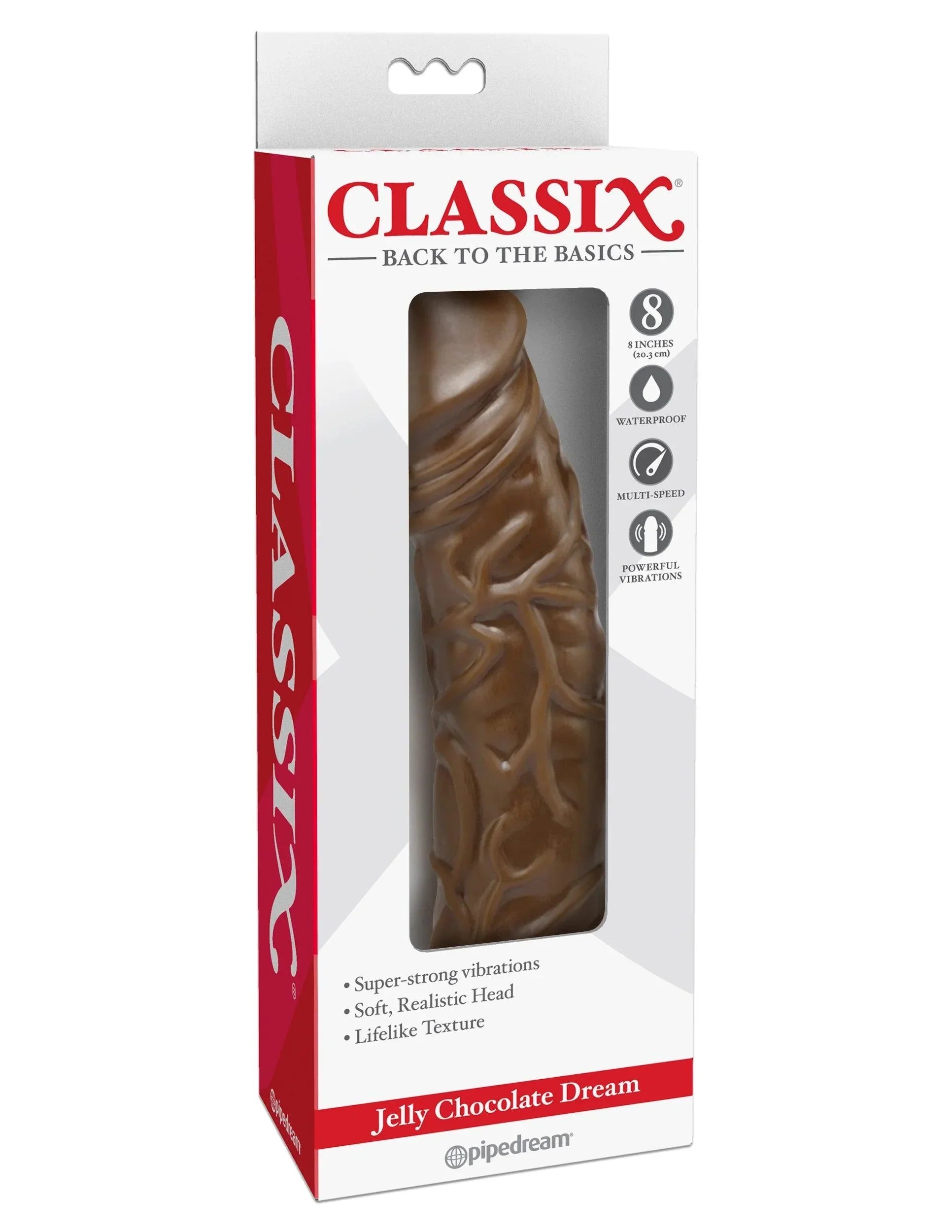 Pipedream Classix Jelly Chocolate Dream 8 in. Realistic Vibrating Dildo - Buy At Luxury Toy X - Free 3-Day Shipping
