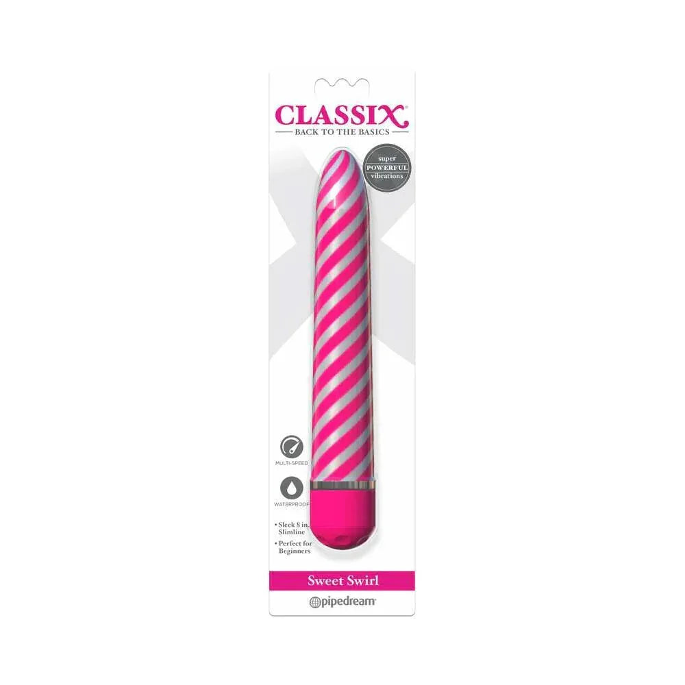 Pipedream Classix Sweet Swirl 8 in. Slimline Vibrator - Buy At Luxury Toy X - Free 3-Day Shipping