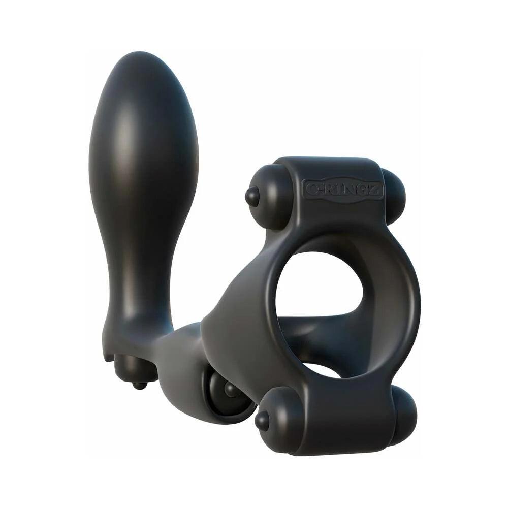Pipedream Fantasy C-Ringz Ultimate Ass-Gasm Vibrating Silicone Cockring With Anal Plug - Buy At Luxury Toy X - Free 3-Day Shipping