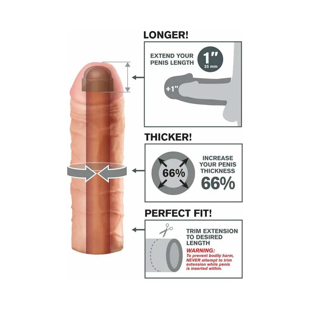 Pipedream Fantasy X-tensions Mega 1 in. Extension - Buy At Luxury Toy X - Free 3-Day Shipping