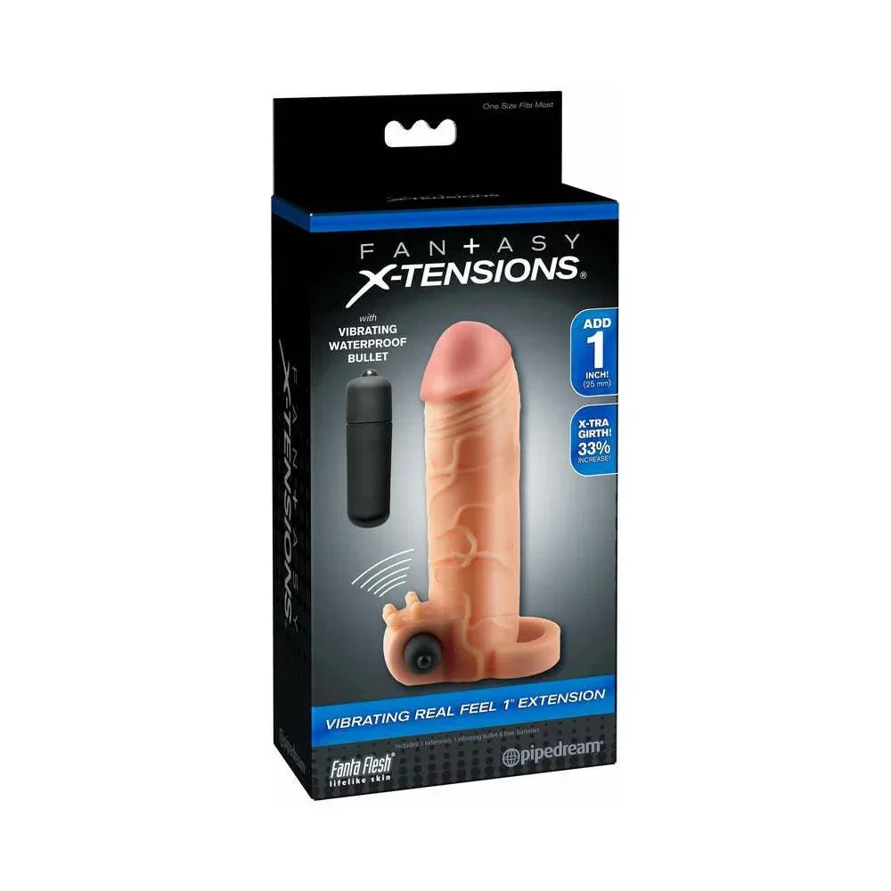 Pipedream Fantasy X-tensions Vibrating Real Feel 1 in. Extension With Ball Strap - Buy At Luxury Toy X - Free 3-Day Shipping