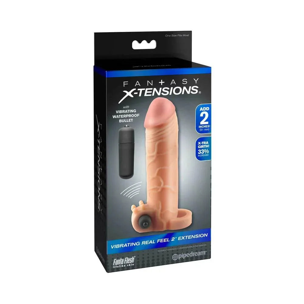 Pipedream Fantasy X-tensions Vibrating Real Feel 2 in. Extension With Ball Strap - Buy At Luxury Toy X - Free 3-Day Shipping