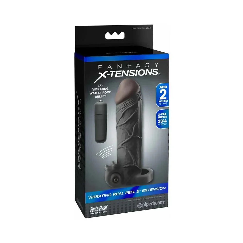 Pipedream Fantasy X-tensions Vibrating Real Feel 2 in. Extension With Ball Strap - Buy At Luxury Toy X - Free 3-Day Shipping
