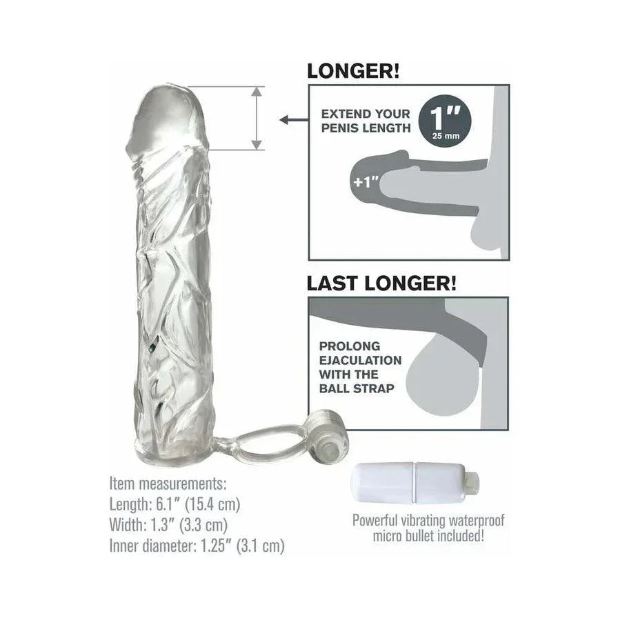 Pipedream Fantasy X-tensions Vibrating Super Sleeve 1 in. Extension With Ball Strap - Buy At Luxury Toy X - Free 3-Day Shipping