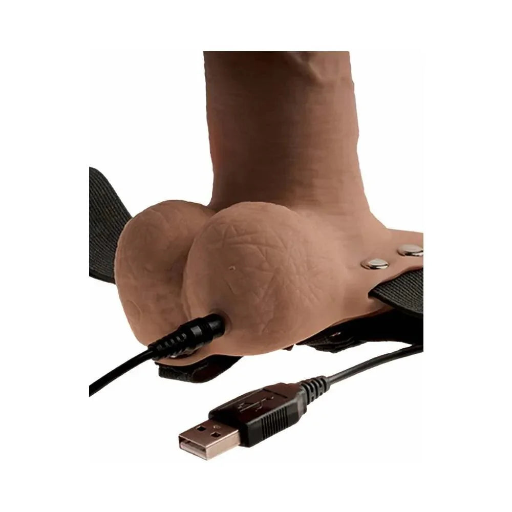 Pipedream Fetish Fantasy Series Rechargeable Vibrating 6 in. Hollow Strap-On With Balls - Buy At Luxury Toy X - Free 3-Day Shipping