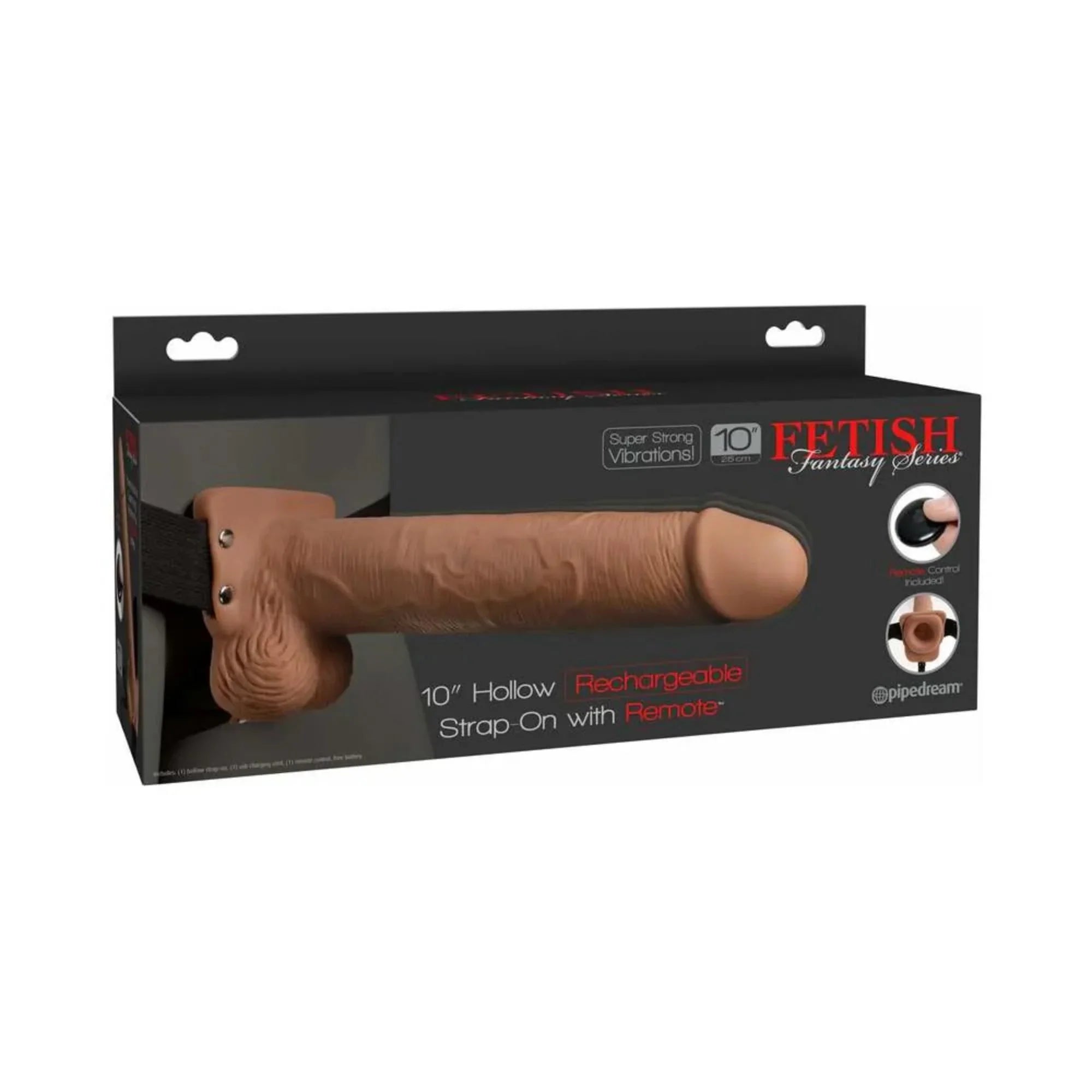 Pipedream Fetish Fantasy Series Vibrating 10 in. Hollow Strap-On With Balls - Buy At Luxury Toy X - Free 3-Day Shipping