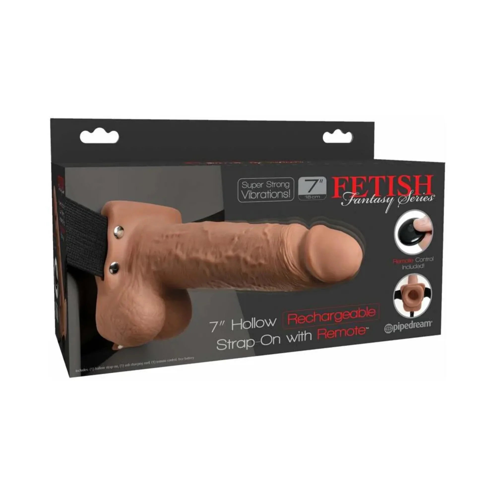 Pipedream Fetish Fantasy Series Vibrating 7 in. Hollow Strap-On With Balls - Buy At Luxury Toy X - Free 3-Day Shipping
