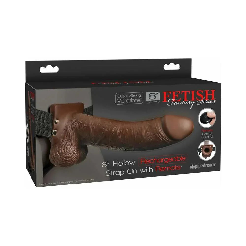 Pipedream Fetish Fantasy Series Vibrating 8 in. Hollow Strap-On With Balls - Buy At Luxury Toy X - Free 3-Day Shipping