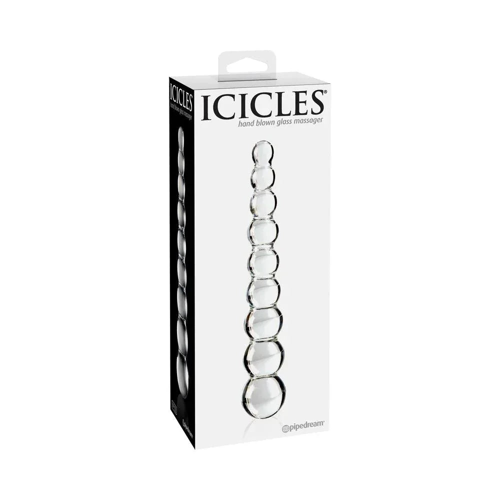 Pipedream Icicles No. 2 Beaded 8.5 in. Glass Dildo Clear - Buy At Luxury Toy X - Free 3-Day Shipping