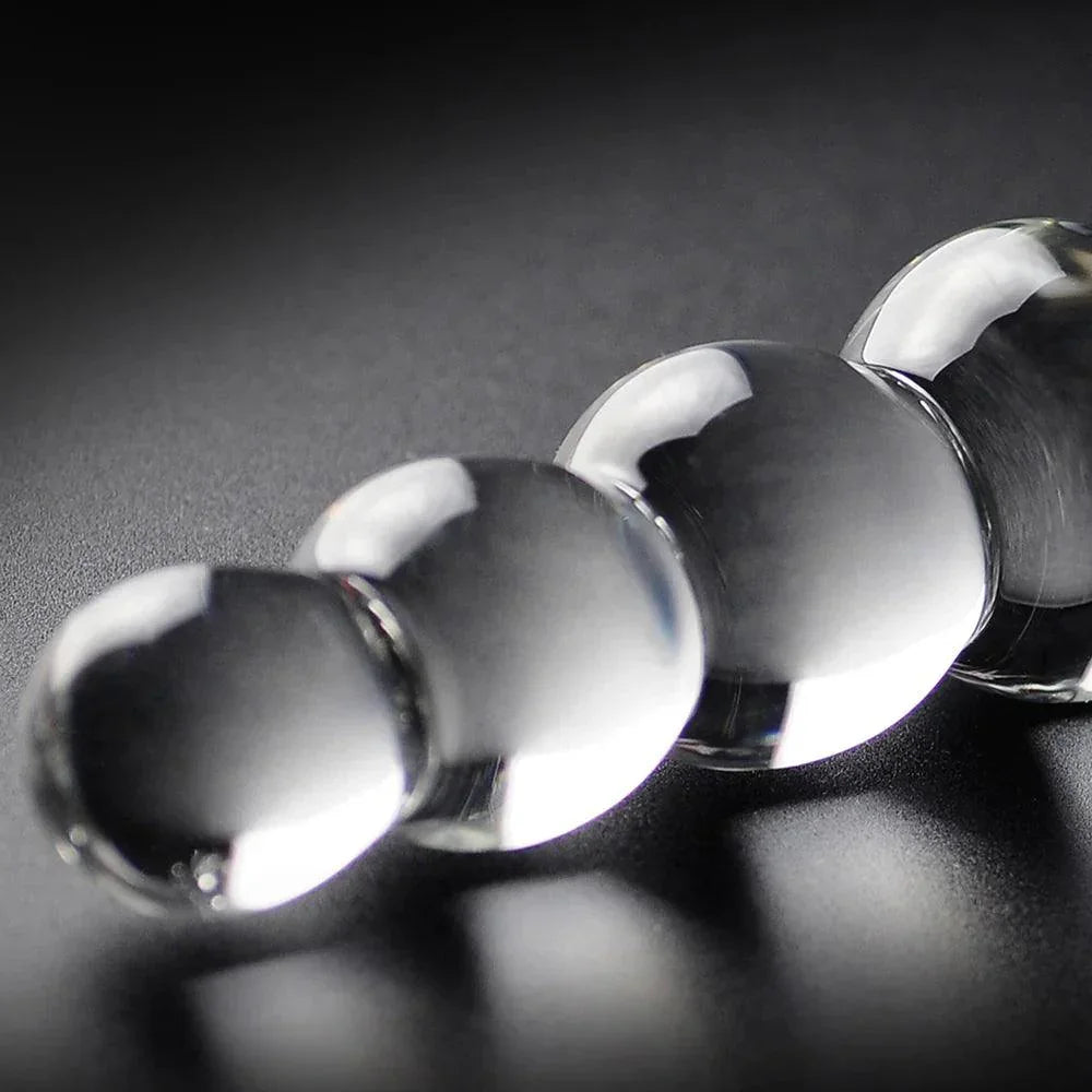 Pipedream Icicles No. 2 Beaded 8.5 in. Glass Dildo Clear - Buy At Luxury Toy X - Free 3-Day Shipping