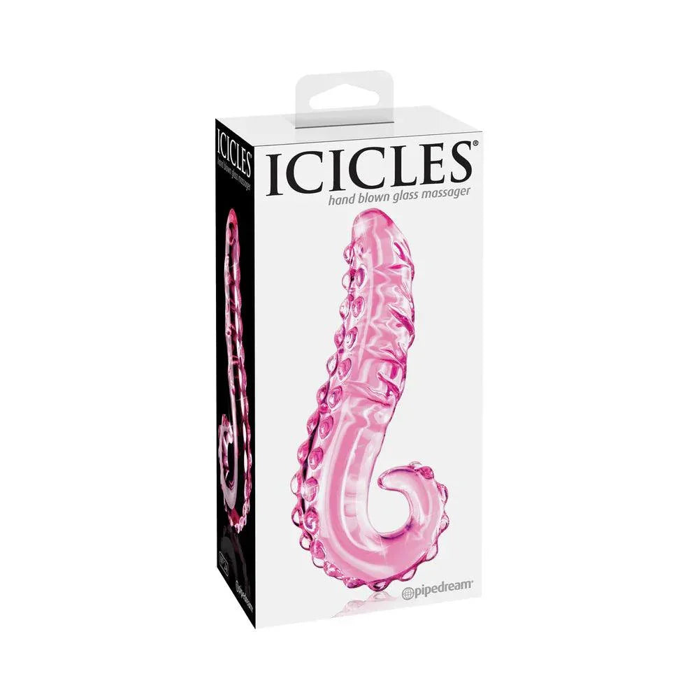 Pipedream Icicles No. 24 Curved Textured 6 in. Glass Dildo With Handle Pipedream Icicles No. 24 Curved Textured 6 in. Glass Dildo With Handle