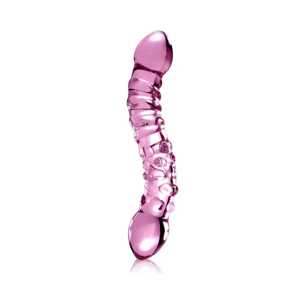 Pipedream Icicles No. 55 Curved Textured 7.75 in. Dual-Ended Glass Dildo - Buy At Luxury Toy X - Free 3-Day Shipping