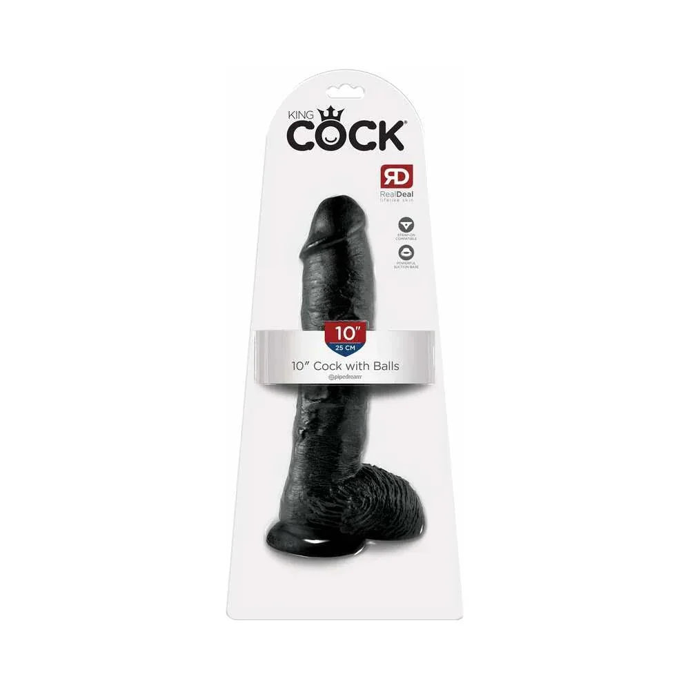 Pipedream King Cock 10 in. Cock With Balls Realistic Suction Cup Dildo - Buy At Luxury Toy X - Free 3-Day Shipping