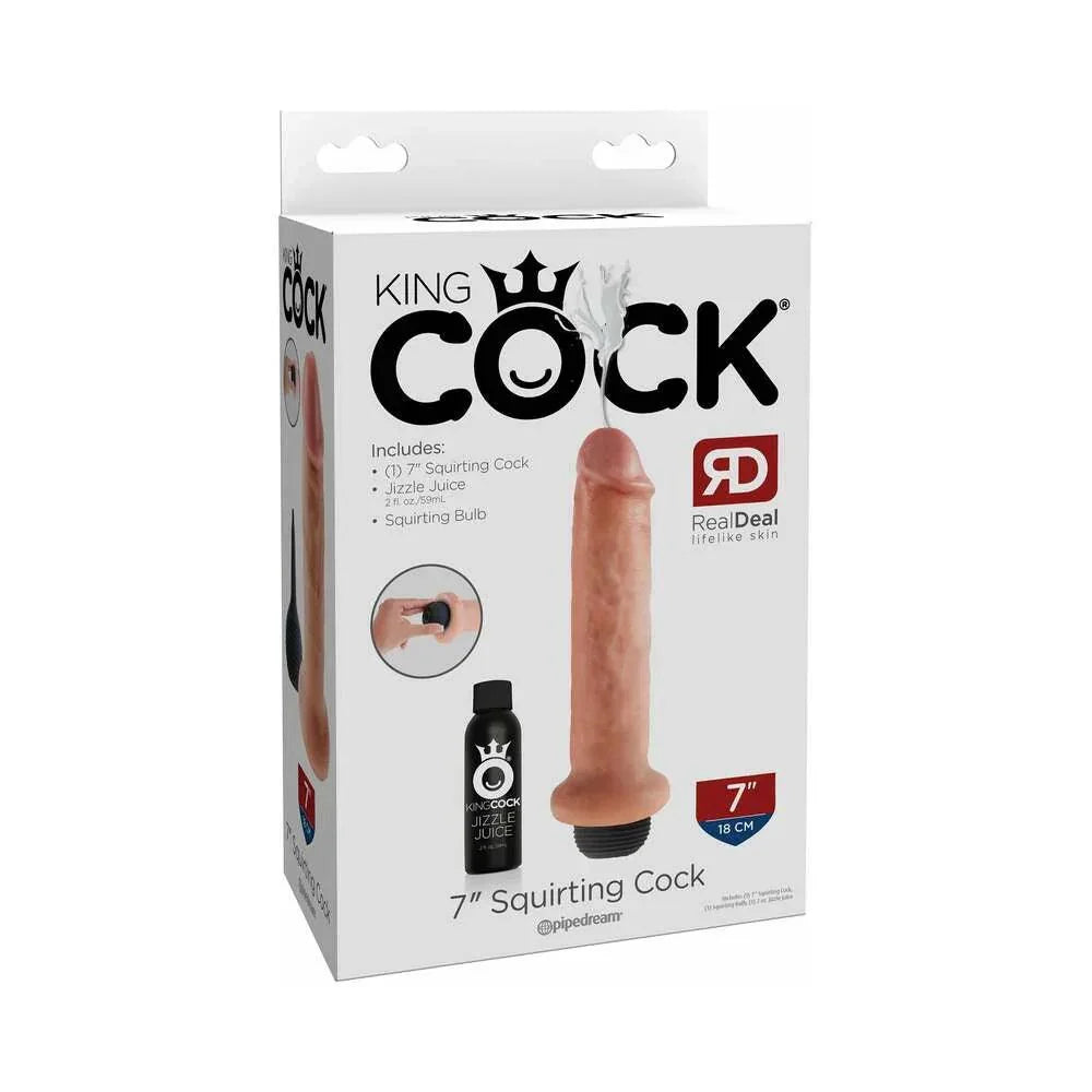 Pipedream King Cock 7 in. Squirting Cock Realistic Dildo - Buy At Luxury Toy X - Free 3-Day Shipping
