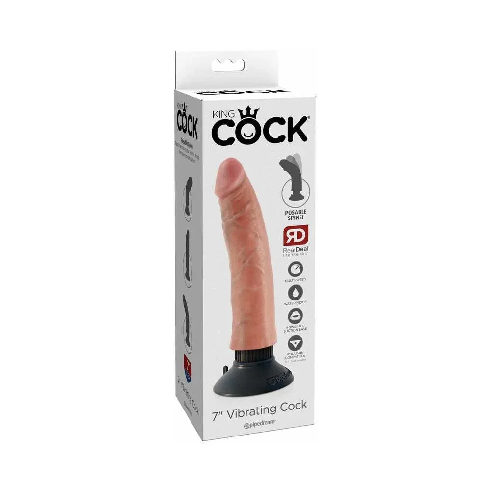 Pipedream King Cock 7 in. Vibrating Cock Poseable Dildo With Suction Cup - Buy At Luxury Toy X - Free 3-Day Shipping