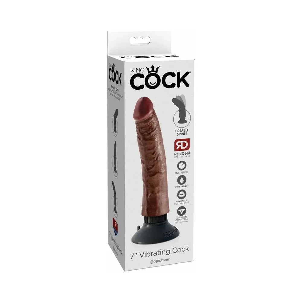Pipedream King Cock 7 in. Vibrating Cock Poseable Dildo With Suction Cup - Buy At Luxury Toy X - Free 3-Day Shipping