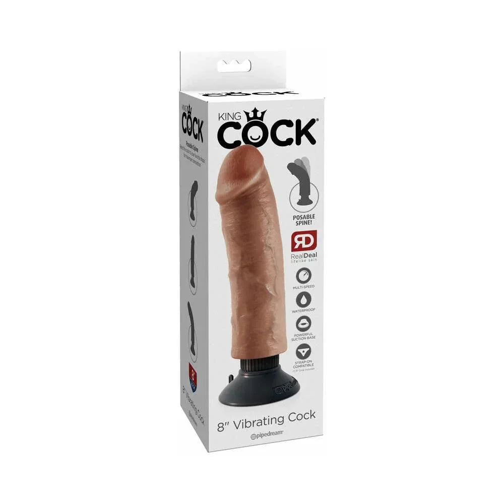 Pipedream King Cock 8 in. Vibrating Cock Poseable Dildo With Suction Cup - Buy At Luxury Toy X - Free 3-Day Shipping