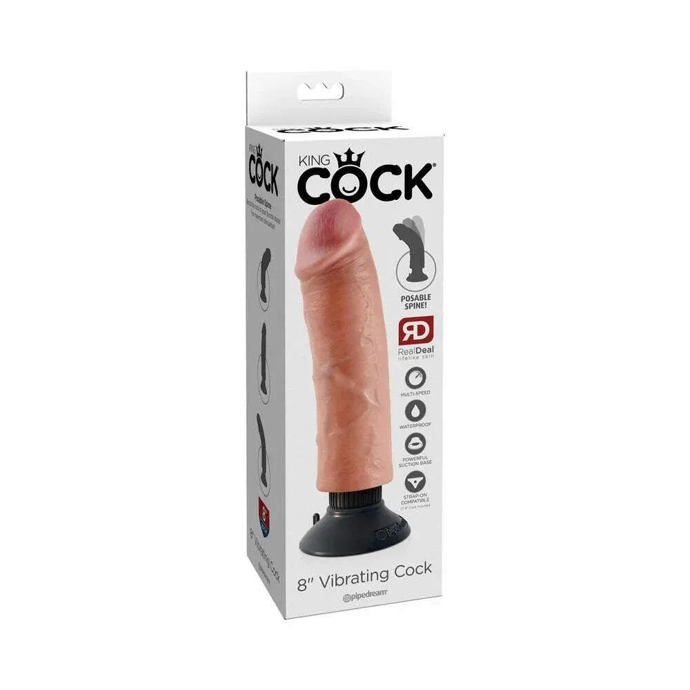 Pipedream King Cock 8 in. Vibrating Cock Poseable Dildo With Suction Cup - Buy At Luxury Toy X - Free 3-Day Shipping