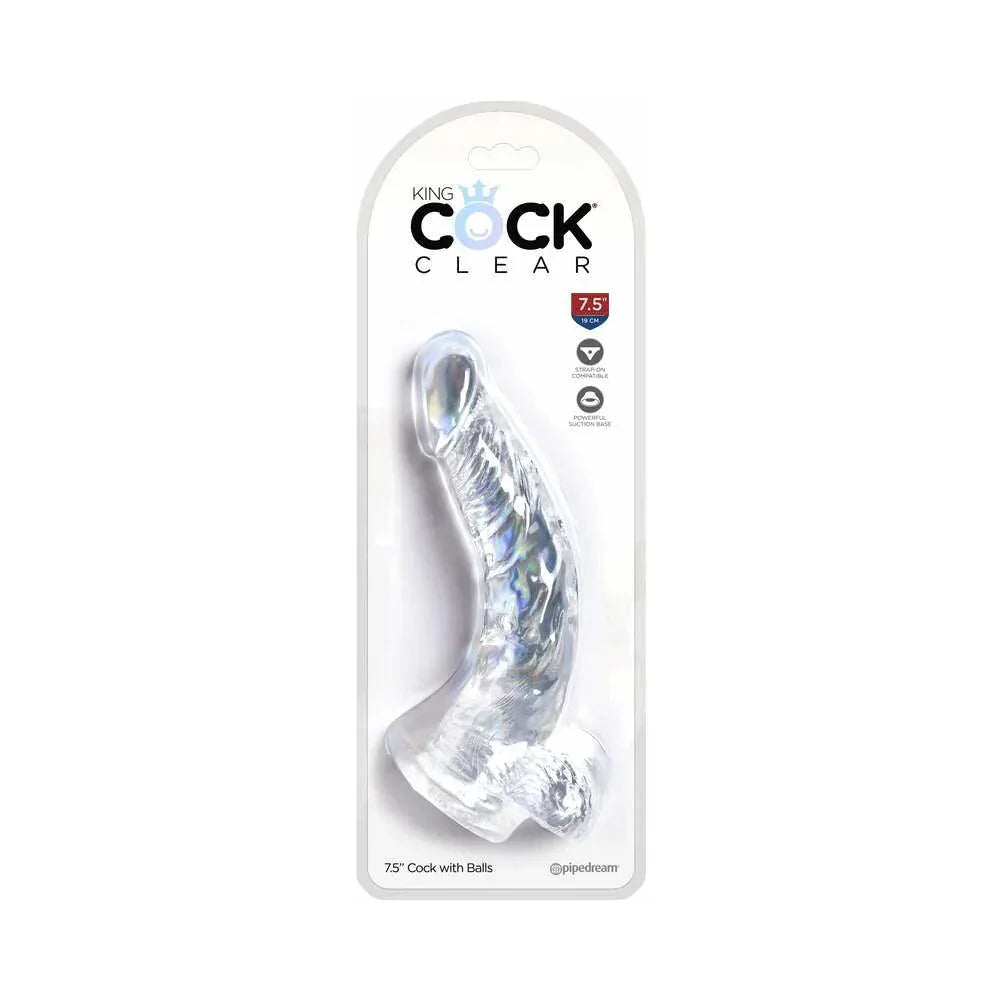 Pipedream King Cock Clear 7.5 in. Cock With Balls Realistic Suction Cup Dildo - Buy At Luxury Toy X - Free 3-Day Shipping