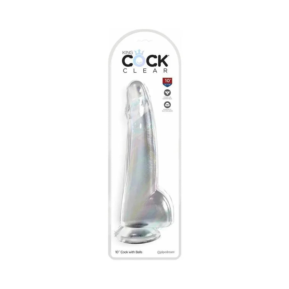 Pipedream King Cock Clear Dildo with Balls 10in - Buy At Luxury Toy X - Free 3-Day Shipping
