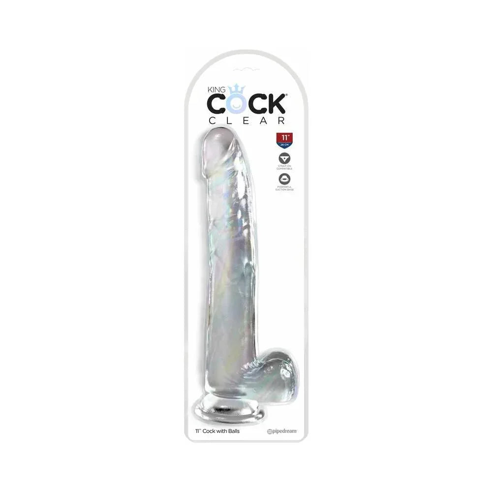 Pipedream King Cock Clear Dildo with Balls 11in - Buy At Luxury Toy X - Free 3-Day Shipping