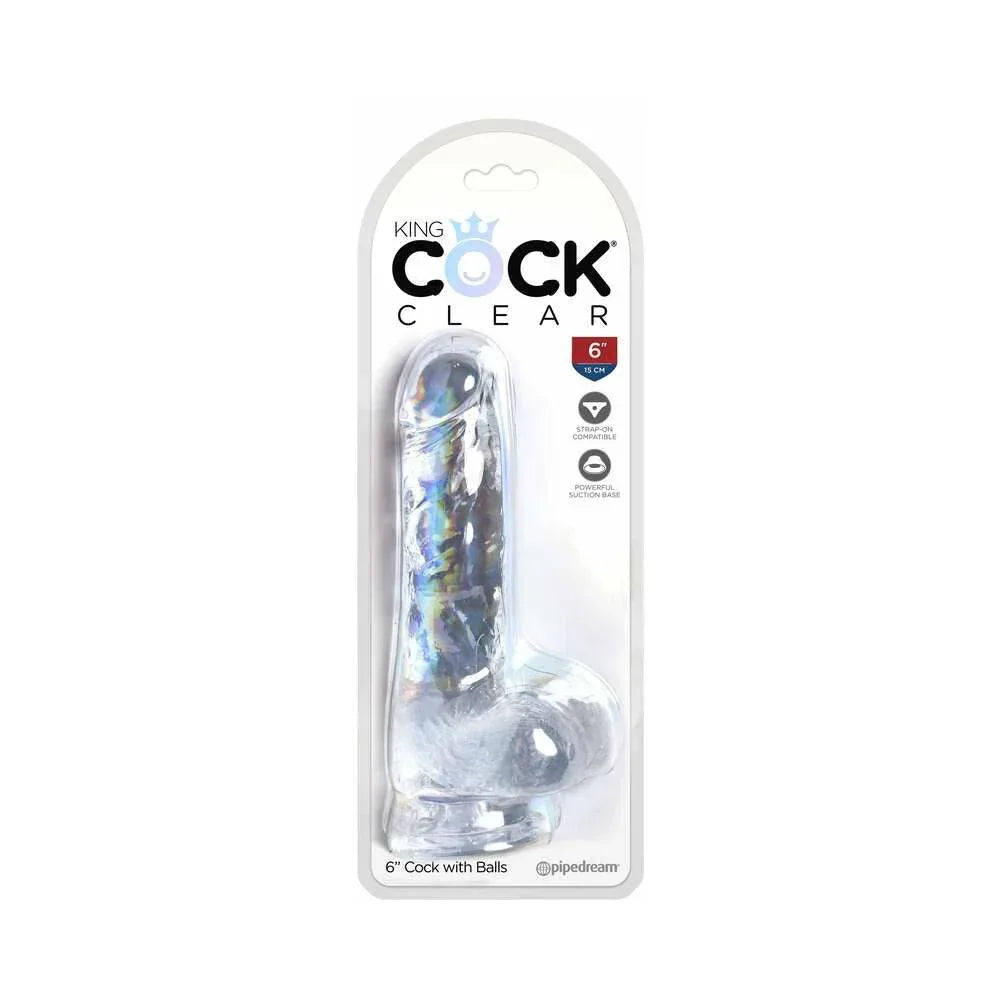 Pipedream King Cock Clear Dildo with Balls 6in - Buy At Luxury Toy X - Free 3-Day Shipping