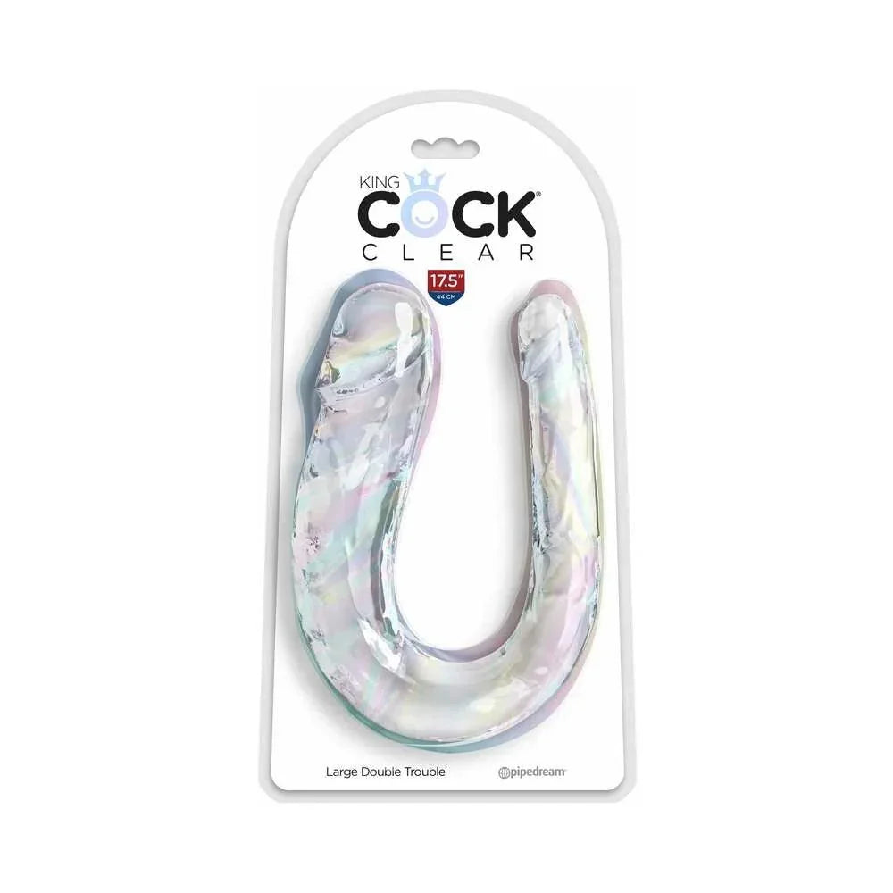 Pipedream King Cock Clear Double Trouble - Buy At Luxury Toy X - Free 3-Day Shipping