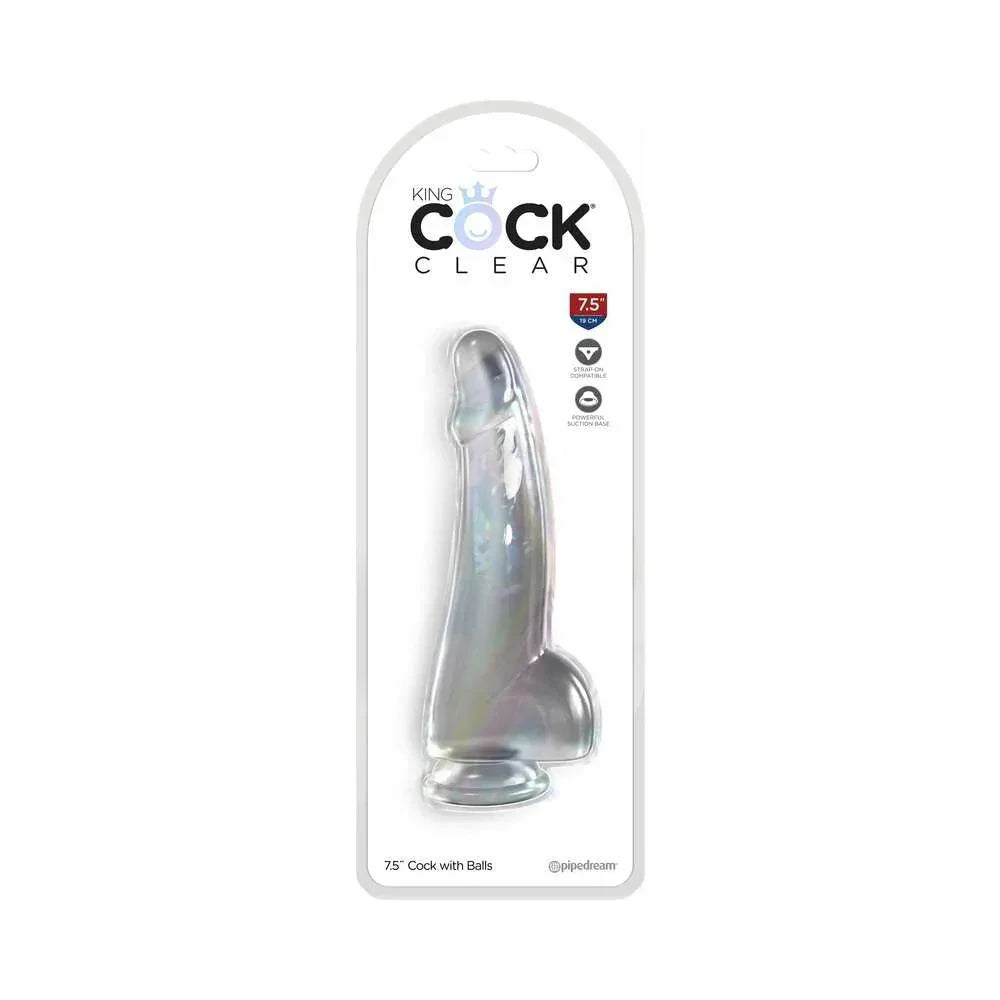 Pipedream King Cock Clear with Balls 7.5in Clear - Buy At Luxury Toy X - Free 3-Day Shipping
