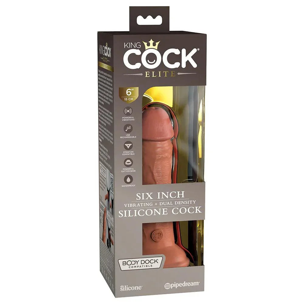 Pipedream King Cock Elite 6 in. Vibrating Realistic Dildo With Suction Cup - Buy At Luxury Toy X - Free 3-Day Shipping