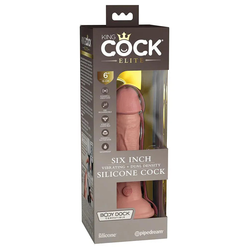 Pipedream King Cock Elite 6 in. Vibrating Realistic Dildo With Suction Cup - Buy At Luxury Toy X - Free 3-Day Shipping