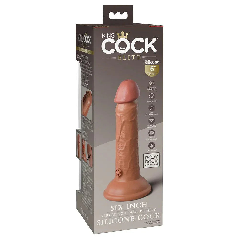 Pipedream King Cock Elite 6 in. Vibrating Realistic Dildo With Suction Cup - Buy At Luxury Toy X - Free 3-Day Shipping