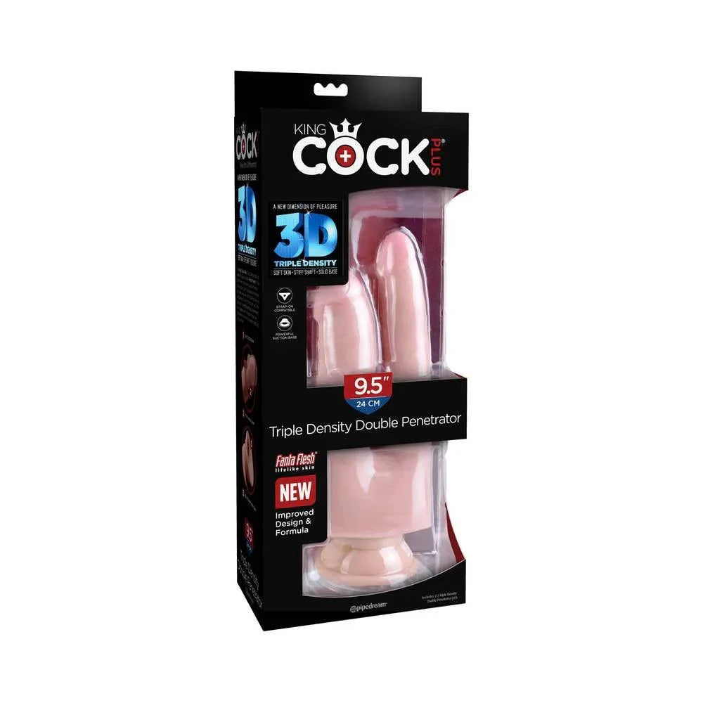 Pipedream King Cock Plus Triple Density Double Penetrator 9.5 in. Realistic Dildo - Buy At Luxury Toy X - Free 3-Day Shipping