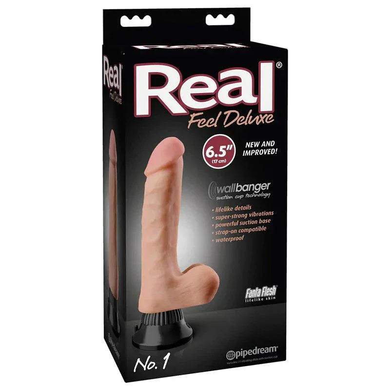 Pipedream Real Feel Deluxe No. 1 Realistic 6.5 in. Vibrating Dildo With Balls and Suction Cup - Buy At Luxury Toy X - Free 3-Day Shipping