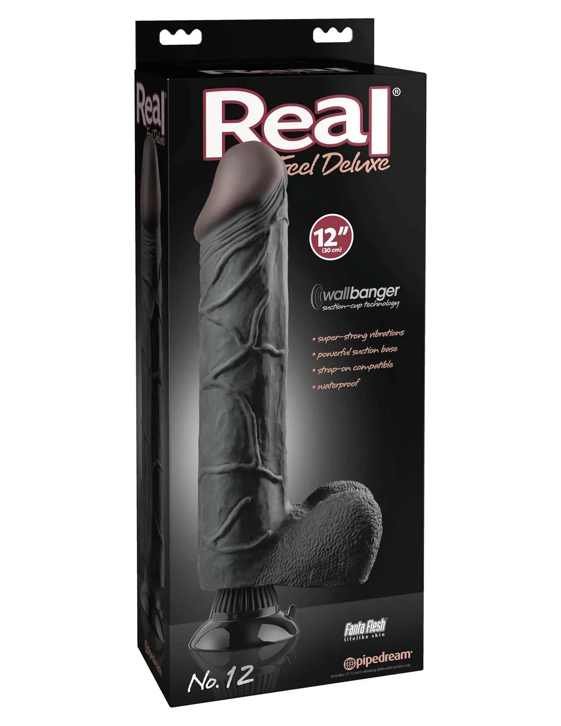 Pipedream Real Feel Deluxe No. 12 Realistic 12 in. Vibrating Dildo With Balls and Suction Cup - Buy At Luxury Toy X - Free 3-Day Shipping