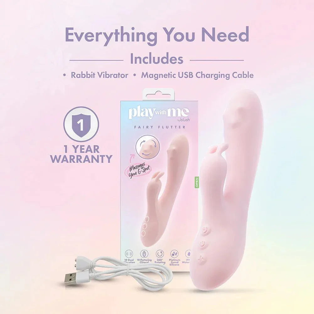 Play with Me Fairy Flutter Rechargeable Silicone Rabbit Vibrator - Buy At Luxury Toy X - Free 3-Day Shipping