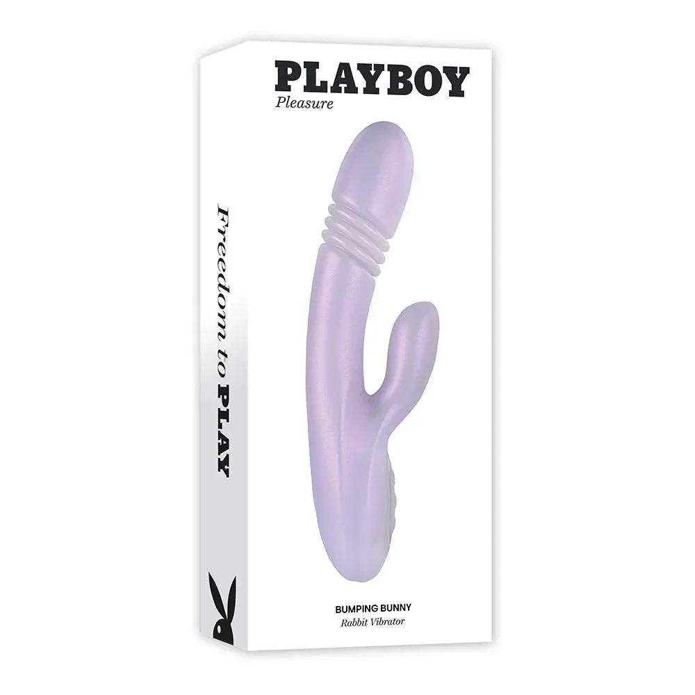 Playboy Bumping Bunny Rechargeable Thrusting Warming Silicone Dual Stimulation Vibrator - Buy At Luxury Toy X - Free 3-Day Shipping