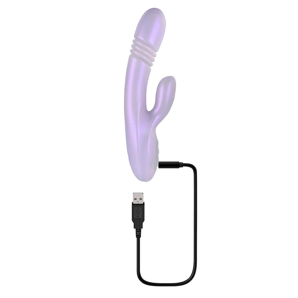 Playboy Bumping Bunny Rechargeable Thrusting Warming Silicone Dual Stimulation Vibrator - Buy At Luxury Toy X - Free 3-Day Shipping